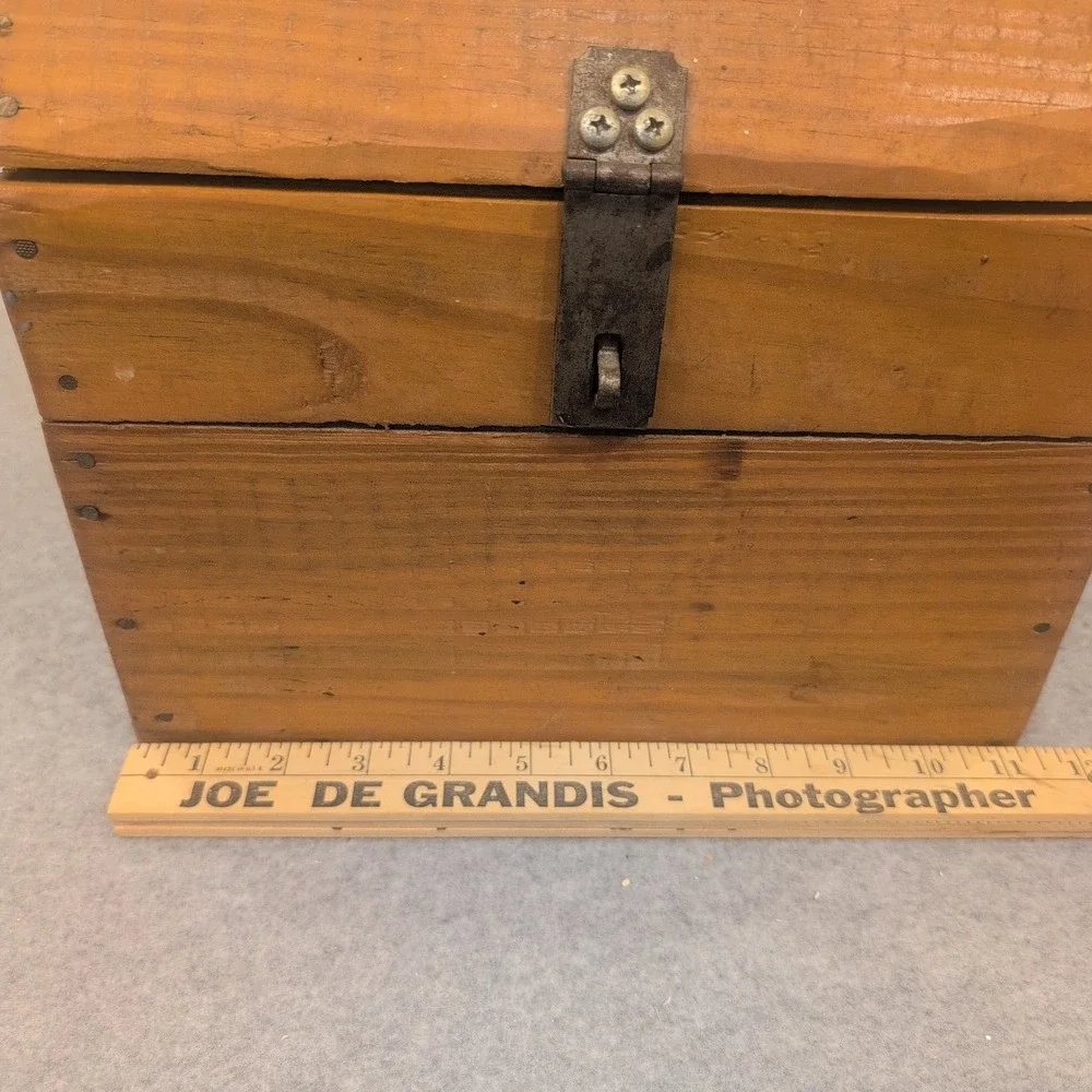 Rustic Wooden Treasure Chest Domed Lid Keepsake Box Small Storage Trunk